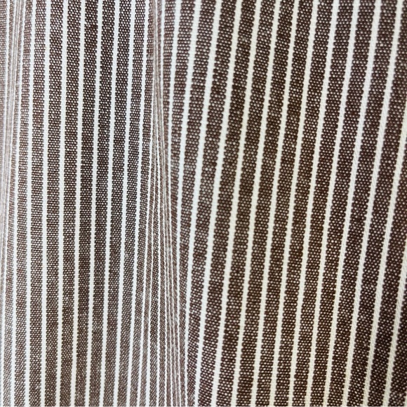 NWT Larry Levine brown white stripe cropped coastal sailor wide leg pants 18W - Picture 4 of 8